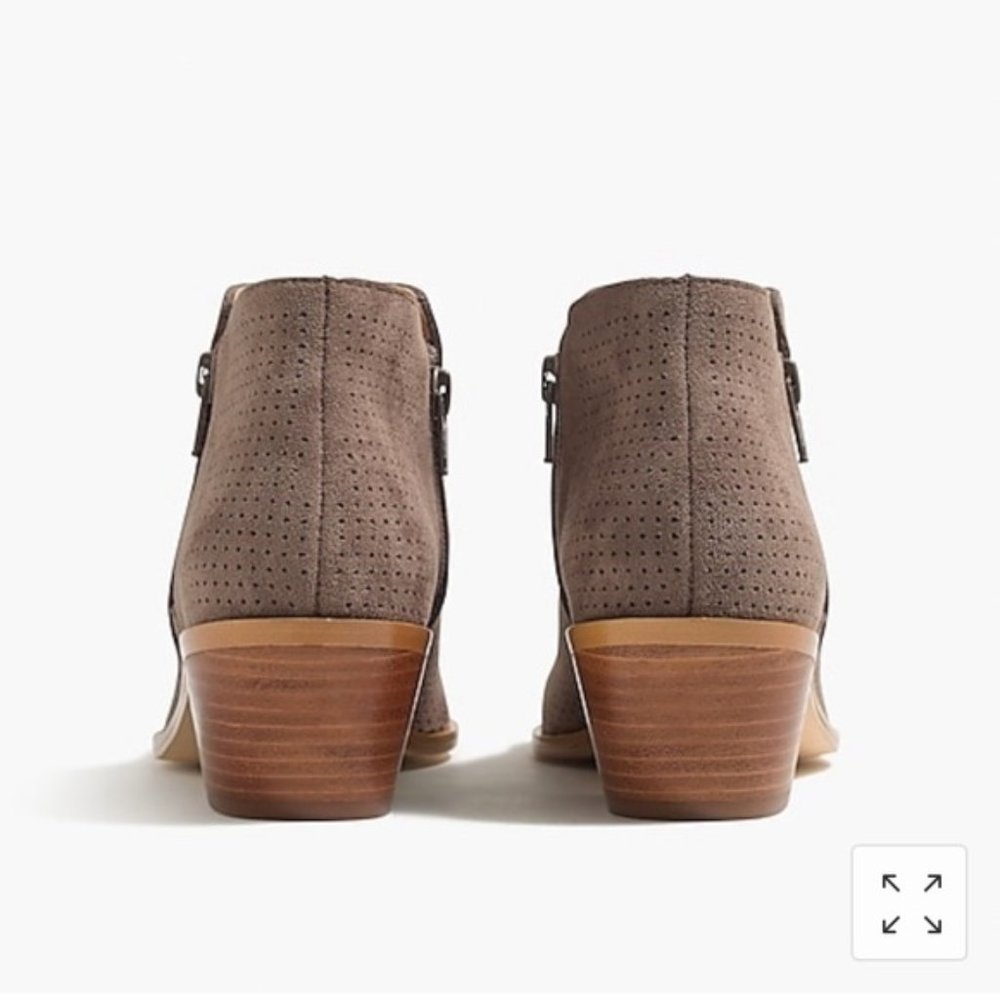 (NIB) J.Crew perforated Faux Suede Booties - 5 - Picture 2 of 4